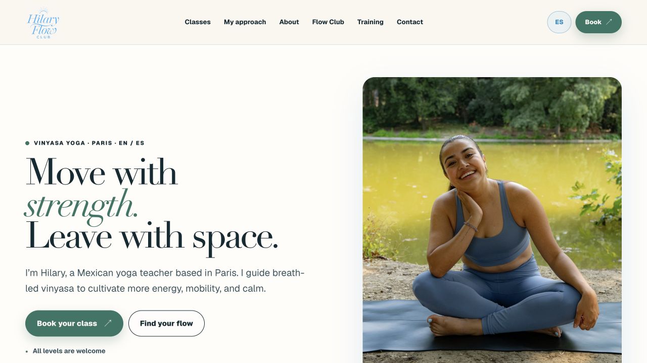 Page d’accueil du site Hilaryy Flow créé par Kévin Alix